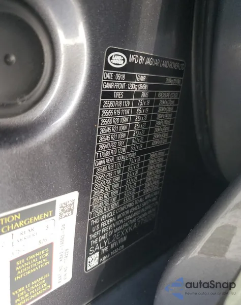 2019 Land Rover Range Rover Velar R-Dynamic Se из США, поврежденный, VIN SALYL2EXXKA779229